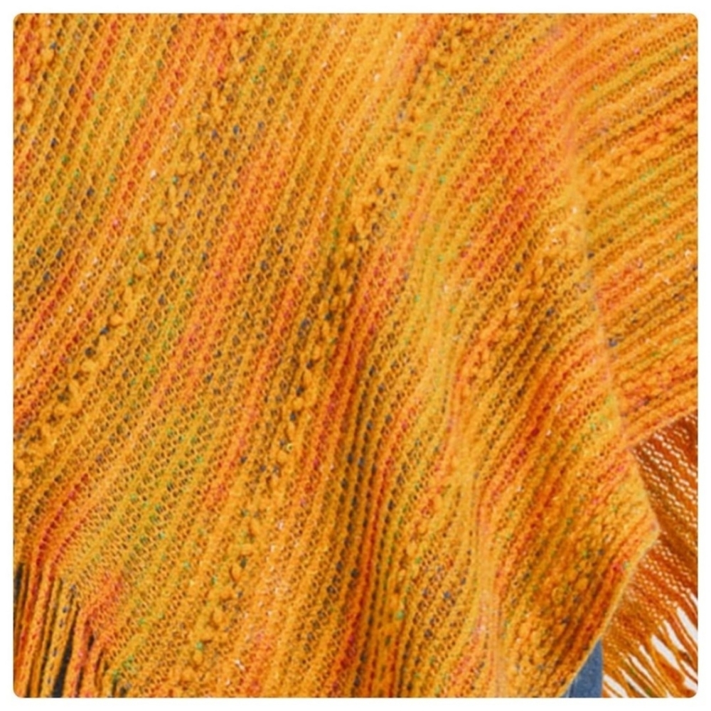 🧡6/$25🧡FRINGE PONCHO-COLORFUL- NEW- ONE SIZE - Picture 4 of 5
